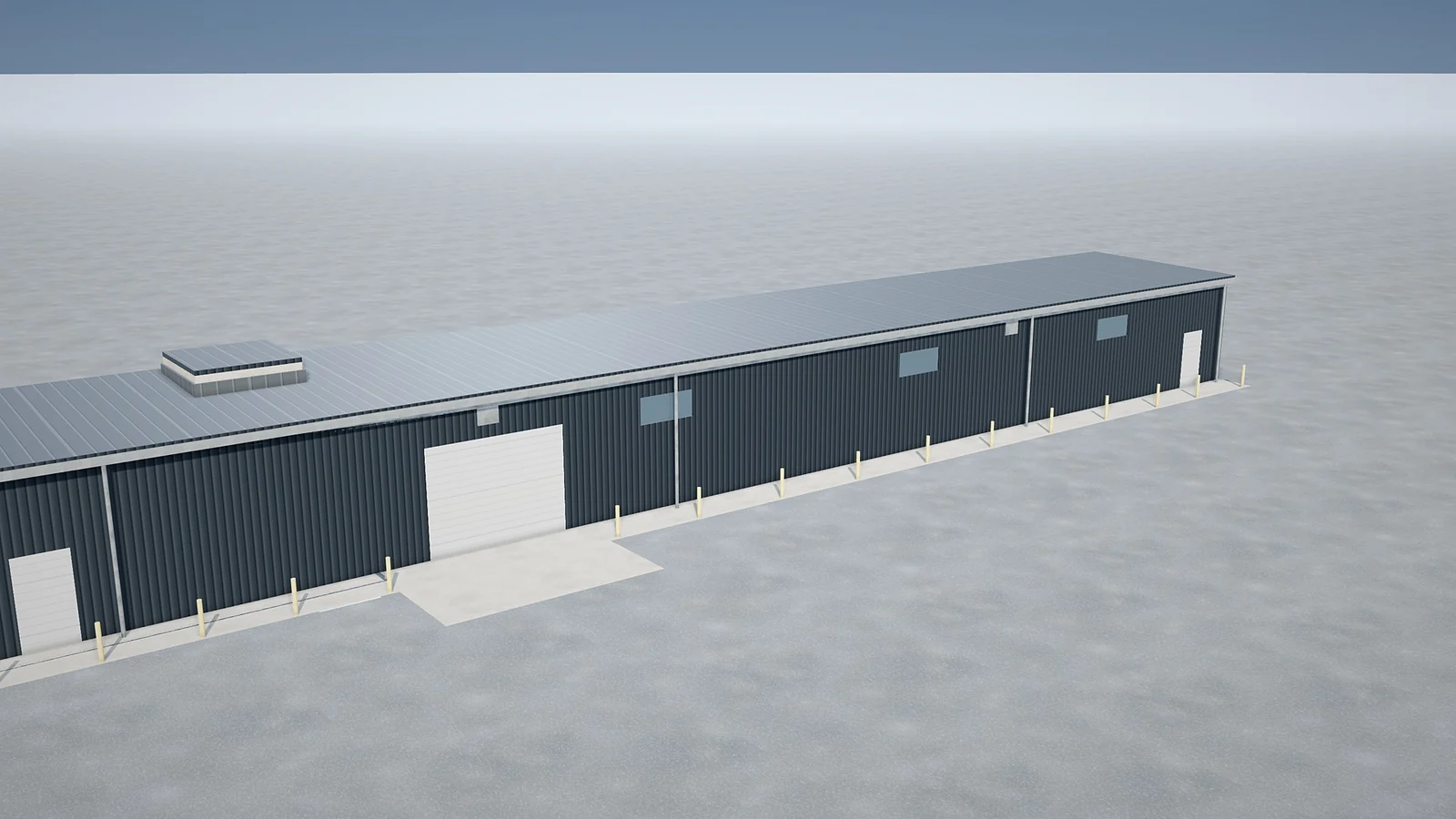 Randare a modelului 3D „Depozit logistic pentru restaurant”, vedere secundară
