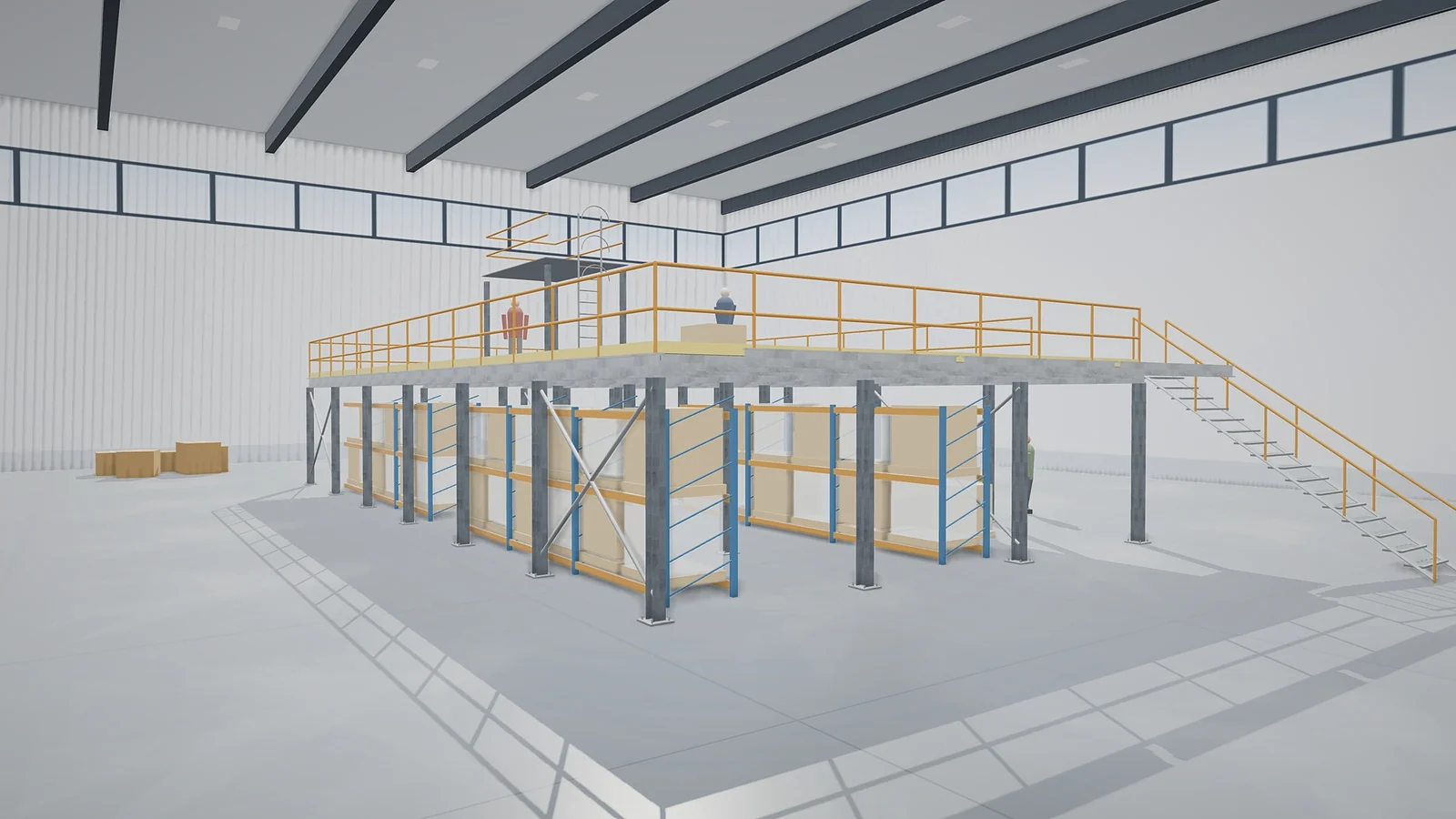 Imagine din proiectul „Mezanin industrial cu pasarele”