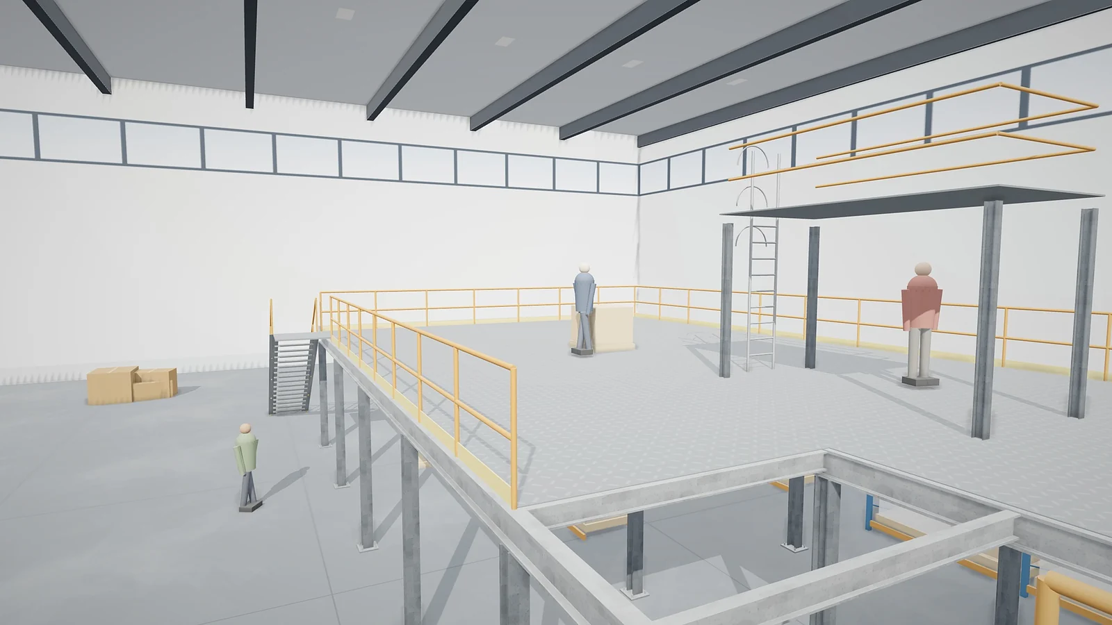 Imagine din proiectul „Mezanin industrial cu pasarele”