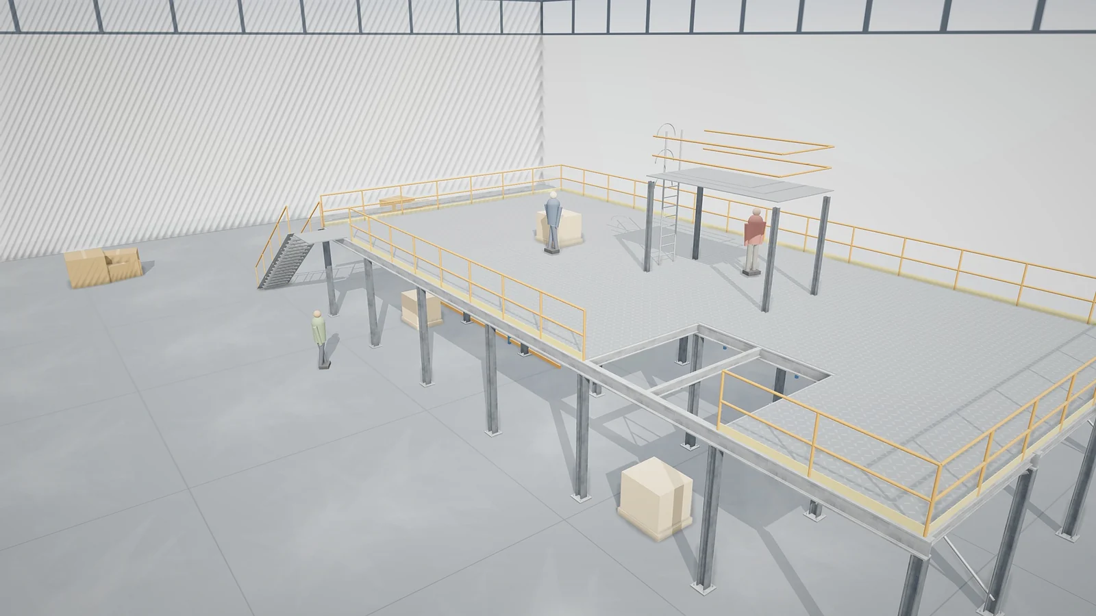 Imagine din proiectul „Mezanin industrial cu pasarele”