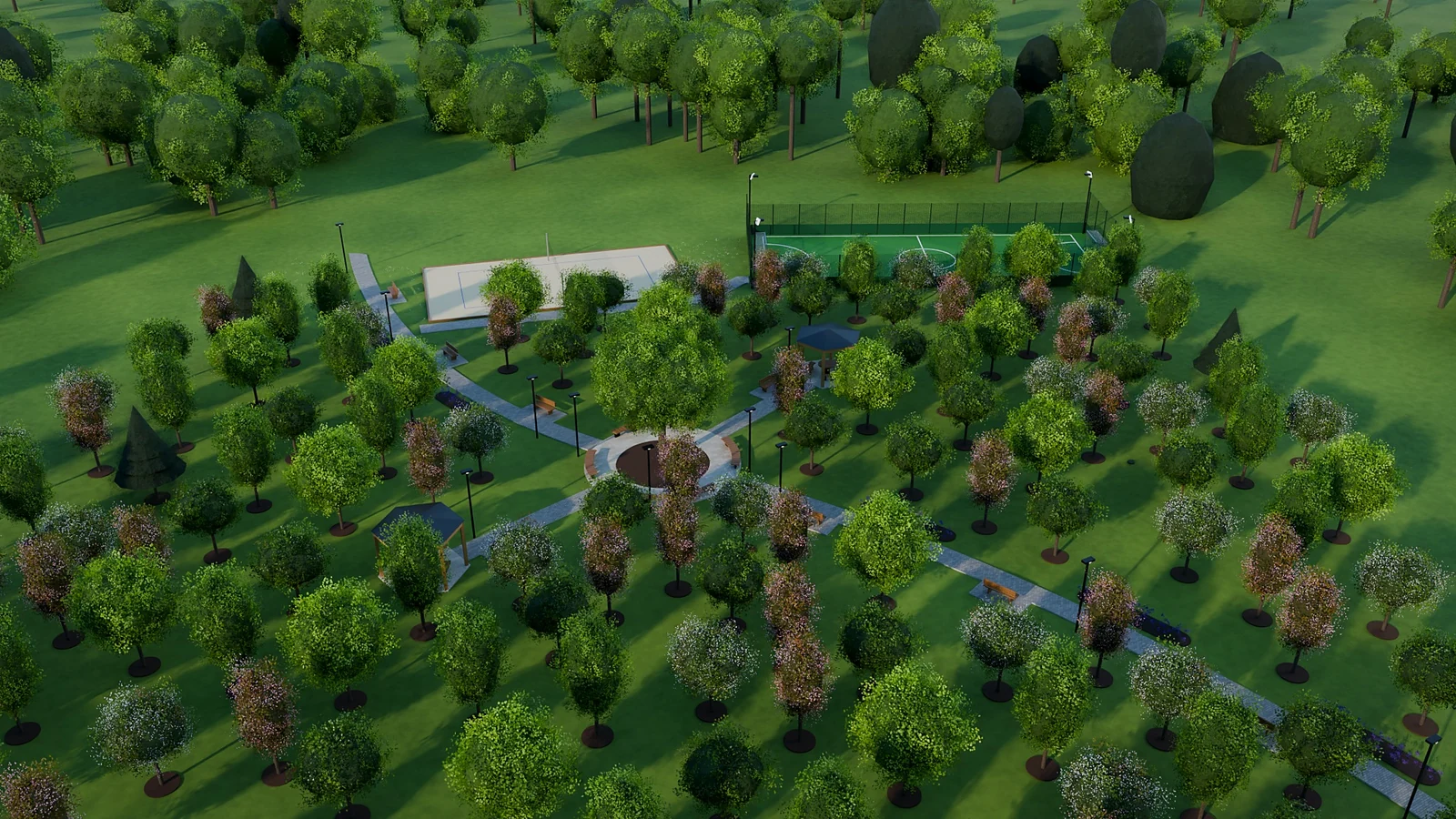Imagine din proiectul „Parc public cu zonă de sport”