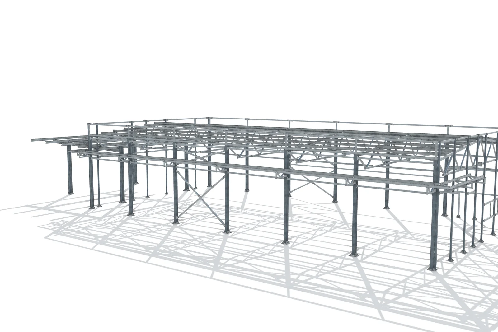 Randare a modelului 3D „Restaurant cu structură metalică”, vedere principală